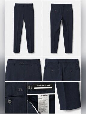 J.Lindeberg Vent Golf Pants Men's 32x34 Navy Blue Performance Stretch Slim Fit.